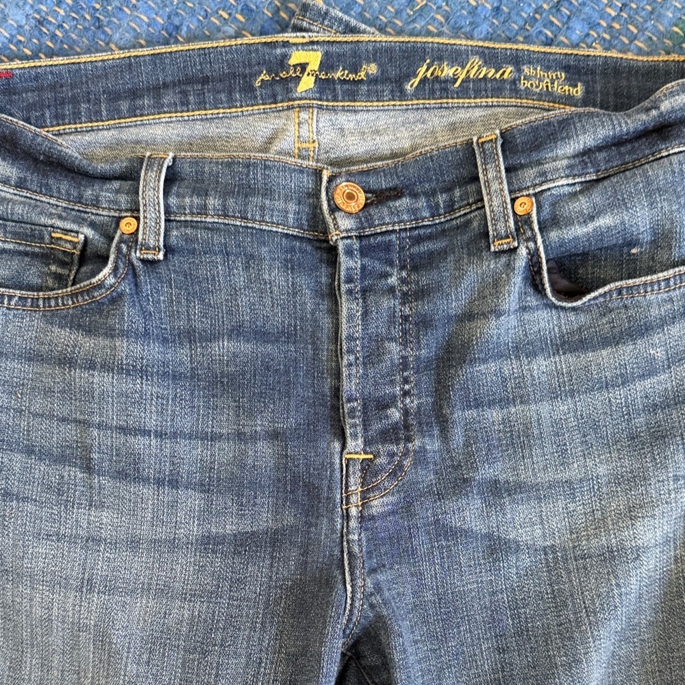 7 For All Mankind Women's Light Blue Skinny Jeans - Picture 2 of 8